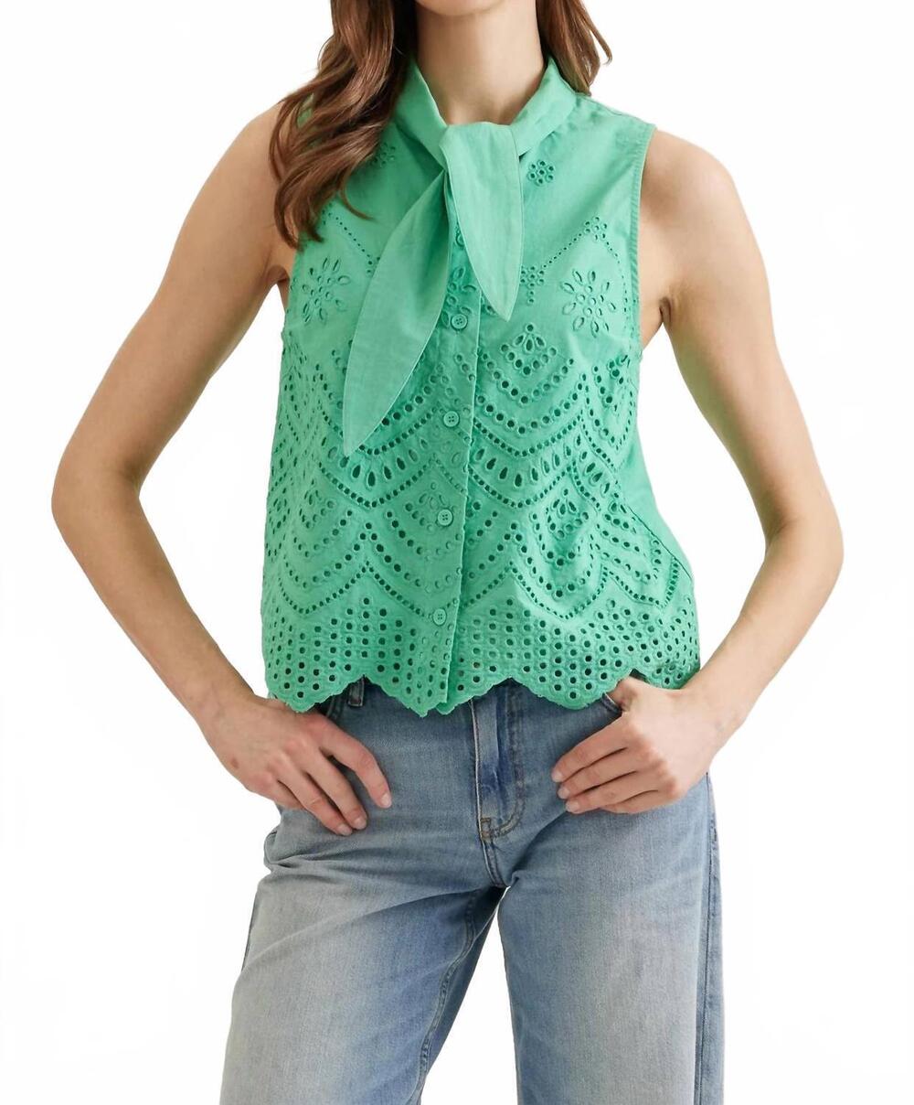 NEW ENTRO lucky girl top in mint